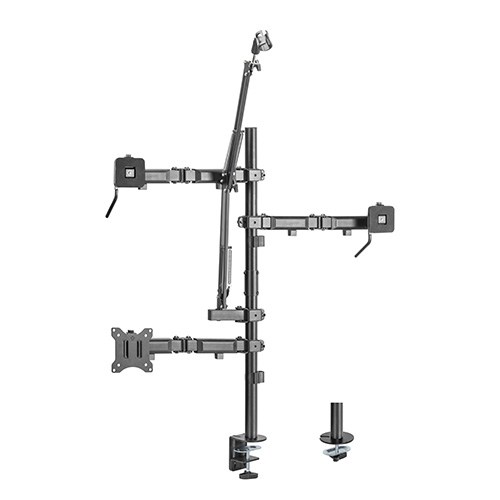 Brateck Single-Monitor All-in-One Studio Setup Desktop Mount Fix 17'-32' Up to 9kg, Fit Curved Monitor, 897x120x1000mm (LS)