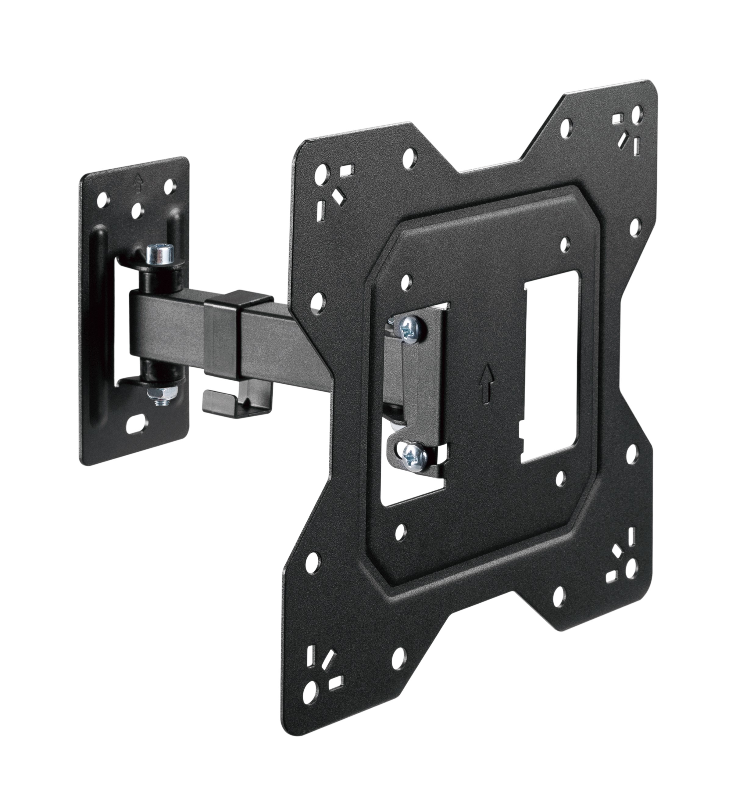 Brateck Economical Full-Motion TV Wall Mount For 23'-43' Fit Curved TV up to 30KG, VESA 100x100,100x200,200x100,200x200 Fine Texture Black (LS)