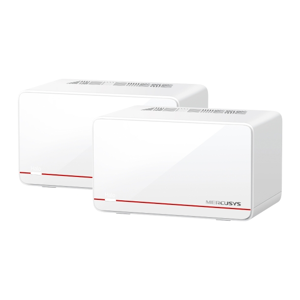 Mercusys Halo H37BE(2-pack) BE6500 Whole Home Mesh Wi-Fi 7 System,  688 Mbps at 2.4 GHz, 5760 Mbps at 5 GHz,, MLO, 4096-QAM, OFDMA, EHT160 on 5GHz