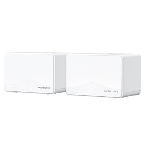 Mercusys Halo H25BE(2-pack) BE3600 Whole Home Mesh Wi-Fi 7 System, 460 m²,  688 Mbps at 2.4 GHz, 2880 Mbps at 5 GHz, MLO, 4096-QAM, OFDMA, EHT160 on 5