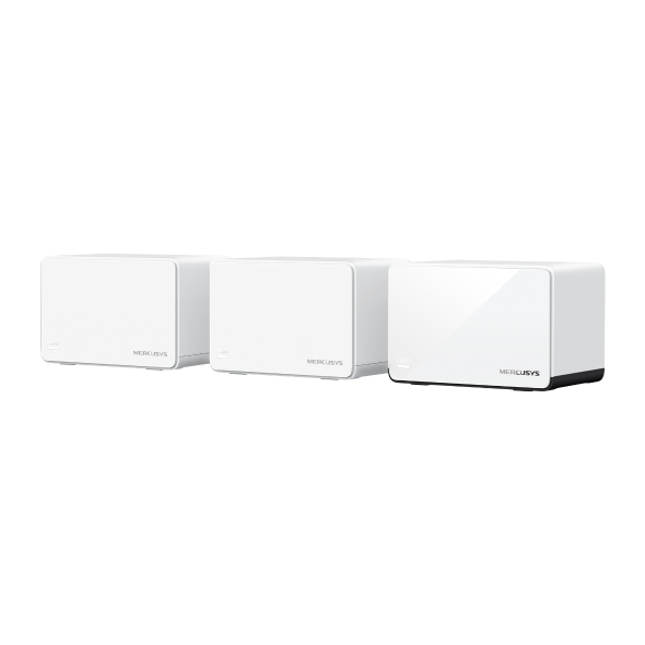 (E)Mercusys Halo H85X(3-pack) AX3000 Whole Home Mesh WiFi 6 System,  574 Mbps at 2.4 GHz, 2402 Mbps at 5 GHz