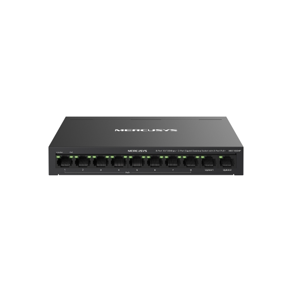 Mercusys MS110CMP 8-Port 10/100 Mbps + 2-Port Gigabit Desktop Switch with 8-Port PoE+