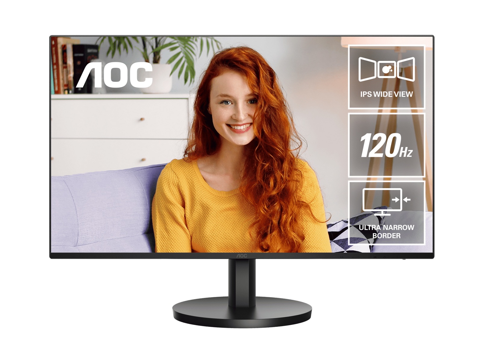 AOC 27' IPS, 120Hz, 250cd/m2,  Full HD 1920×1080 @ 100Hz – HDMI, 1920×1080 @ 60Hz – VGA, Flicker Free, VESA 100, Office Monitor (LS)