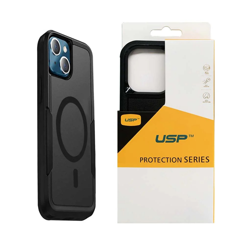 USP Rugged Apple iPhone 16 Pro Max (6.9') Armor Light Case with MagSafe Black - Built-in magnets, Drop Protection, Raised Edges, 5 Years Warranty