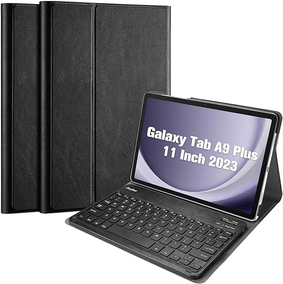 USP Samsung Galaxy Tab A9+ (11') Keyboard With Case Black - Ultra-Slim, Lightweight, Auto Wake/Sleep Function, PU Leather, 5 Years Warranty