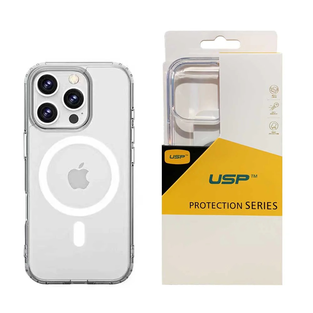 USP Apple iPhone 18 Pro / iPhone 17 Pro (6.3') Clear Rock Shockproof Case with MagSafe - Ultra-thin, Lightweight, Non-slip, 5 Years Warranty