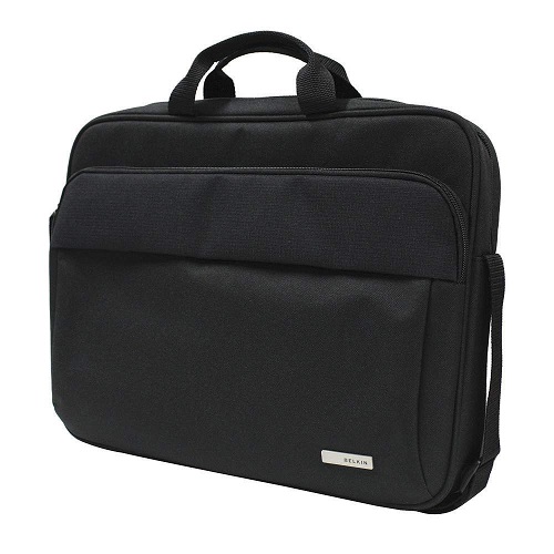 Belkin 15.6' Simple Toploader Laptop Bag - Black (F8N657), Comfortable Shoulder Strap, Made for Long Travelling, 2 Years Warranty