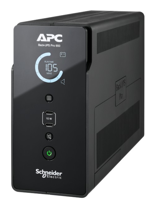 APC Back-UPS PRO 900VA/540W, 6 IEC outlets, LCD interface, USB Charging ports, Tower, 230V, Lead-acid battery, Input IEC 60320 IEC 60309, 1.5m cable
