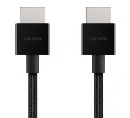 Belkin 8K Ultra High Speed HDMI 2.1 Braided Cable (2M) - Black (AV10176bt2M-BLK),8K @ 60Hz / 4K @ 120Hz / 4K HDR, 18Gbps bandwidth, 2 Years Warranty