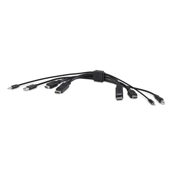 BELKIN Cybersecurity and Secure KVM TAA DUAL (1) HDMI-HDMI (1) DP-DP with USB and Audio Combo  6 ft (1.8M) - Black (F1DN2CC-HHPP6t), 3 Years Warranty