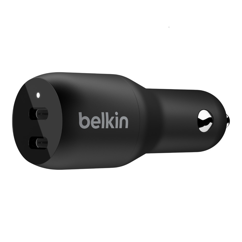 Belkin BoostCharge Dual 36W USB-C Car Charger - Black(CCB002btBK), 2xUSB-C(18W),Safe & Optimized,Best for Apple & Samsung,$2,500 CEW, 2 Years Warranty