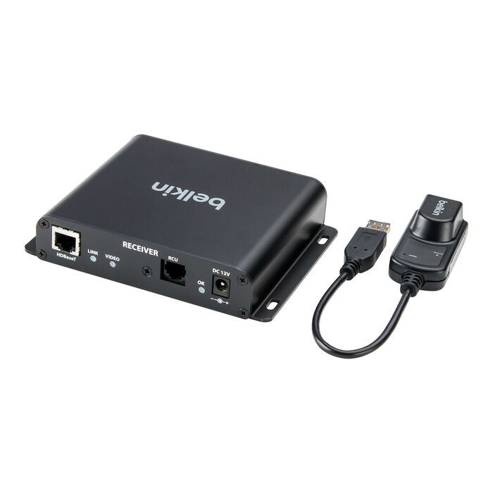 Belkin Cybersecurity and Secure KVM Extender Receiver Copper CAT6 - Universal Video, TAA-compliance, UHD 4K @60Hz 4:2:0 up to 100 m, 3-Year Warranty