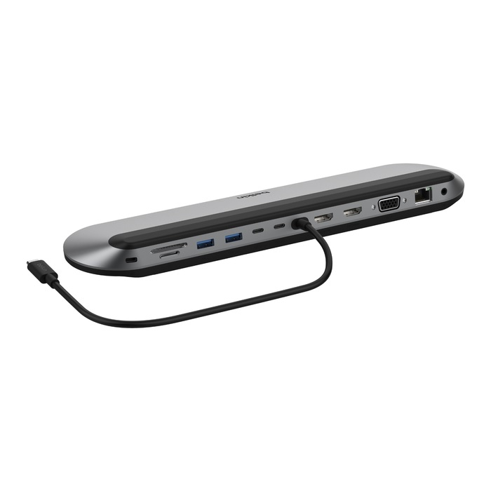 Belkin Connect Universal USB-C 11-in-1 Pro Dock+USB-C Cable(13.7')- Grey(INC014btSGY),100W PD,3xDisplay,4K@60Hz,10Gbps,2xUSB-A,1xUSB-C,2 Year Warranty
