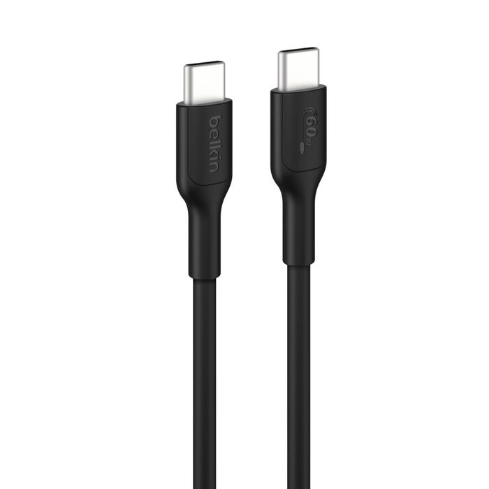 Belkin BoostCharge USB-C to USB-C Cable (1M) - Black (CAB023FQ1MBK), 3A/60W, 480Mbps, 300K+ Bends,  Apple, Samsung, USB-IF Certified, 2 Years Warranty