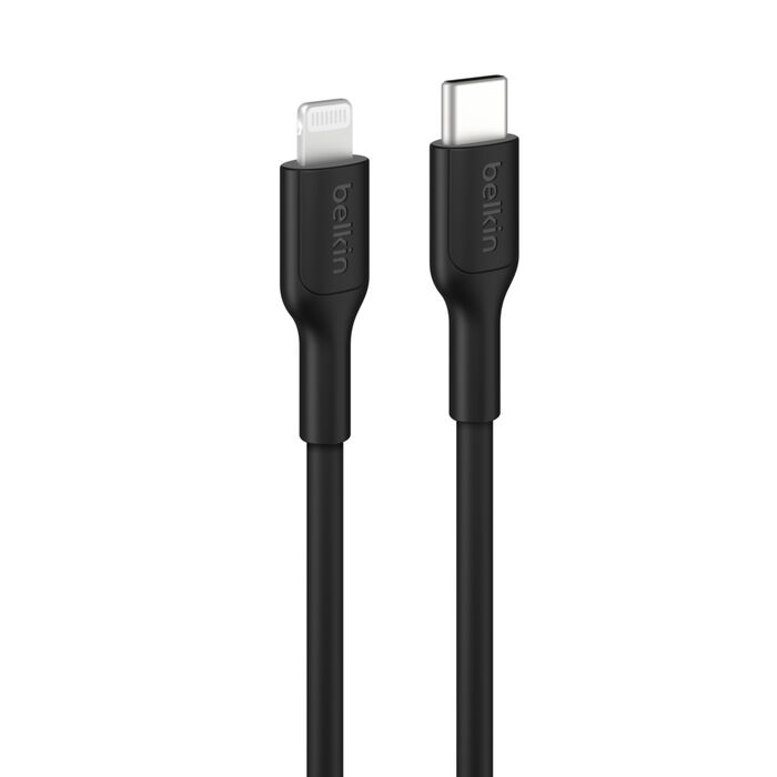Belkin BoostCharge Lightning to USB-C Cable (1M) - Black (CAA021FQ1MBK), 3A/15W, 480Mbps, 300K+ Bends, Apple iPhone, iPad, 2 Years Warranty