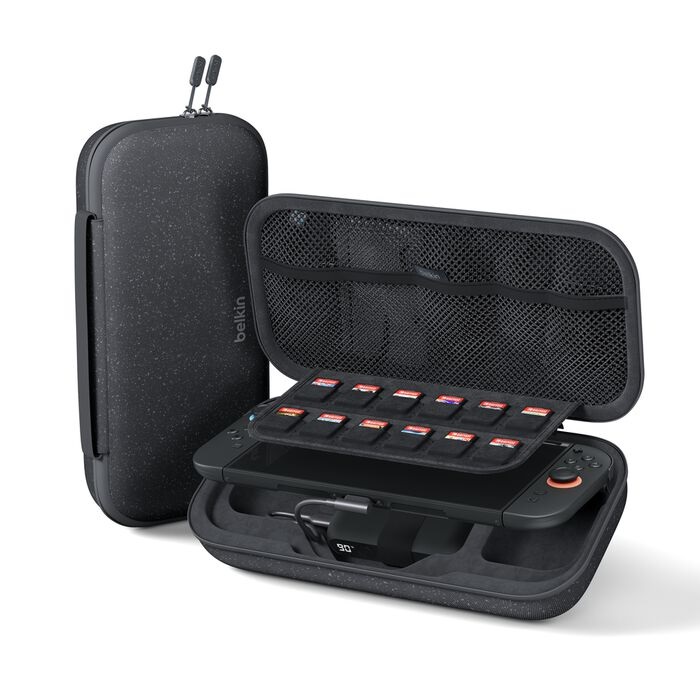 Belkin Gaming Charging Case 20W For Nintendo Switch 2 - (ENA001fqCH), Detachable 10K Power Bank, USB-C  to USB-C Cable (20 cm), 2 Years Warranty