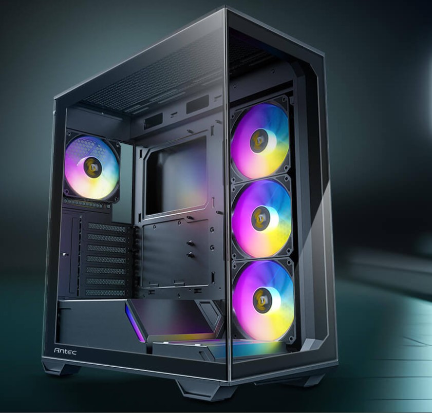 Antec C3 ARGB - Black, Mid Tower, ATX/Micro-ATX/ITX, 270° Tempered Glass, USB-C, 4× PWM ARGB Fans, 360mm Radiator, 2Yr Wty