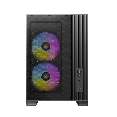 Antec Flux M - Black , Micro-ATX/ITX, F-LUX Airflow, TG, 6xPWM Fans, 360mm Rad, 405mm GPU, USB-C Gen2, 2Yr Wty