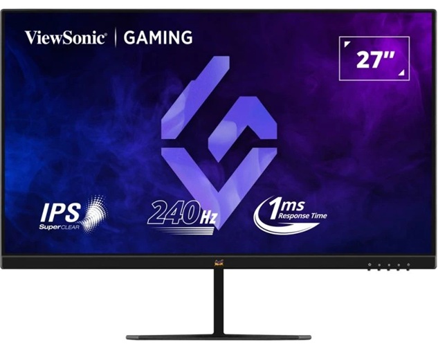 ViewSonic 27' FHD IPS Gaming, 240Hz, 1ms MPRT, HDR10, FreeSync, G‑Sync Compatible, HDMI×2, DP, 178°/178°, 250 Nits, 3YARW