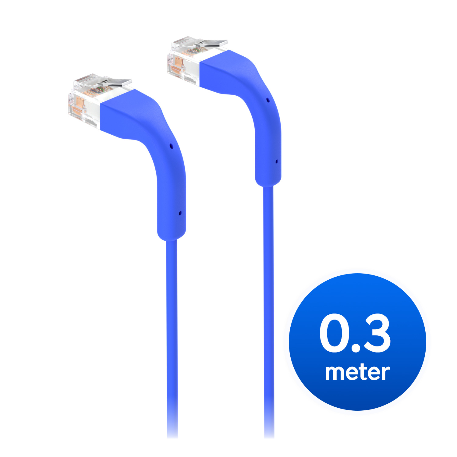 Ubiquiti UniFi Patch Cable,Length .3m,Blue,Ultra-thin patch cable with GbE support and flexible, bendable boots for enhanced installation versatility.