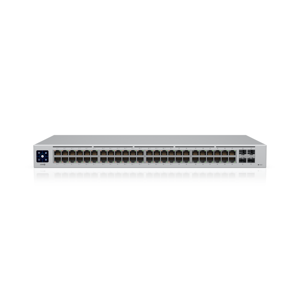 Ubiquiti UniFi 48-port Managed Gigabit Layer2 switch,  48x Gigabit Ethernet Ports w/ 32x 802.3at POE+, 4x SFP Port Touch Display 195W,