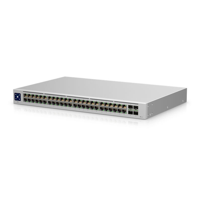 Ubiquiti UniFi USW-48, 48-port Managed Gigabit Layer2 Switch - 48x Gigabit Ethernet Ports 4x SFP Port Touch Display,