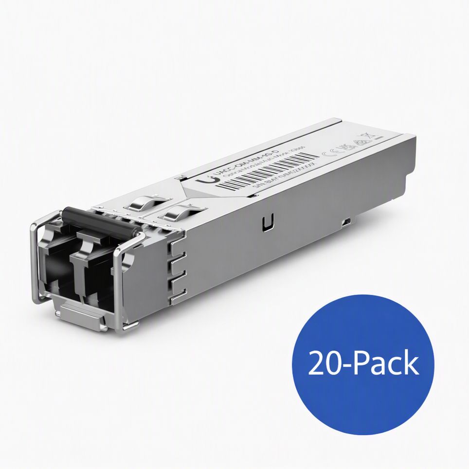 Ubiquiti UFiber SFP Multi-Mode Fiber Module, 20-Pack, 1.25 Gbps Throughput,Supports Connections Up to 550 m