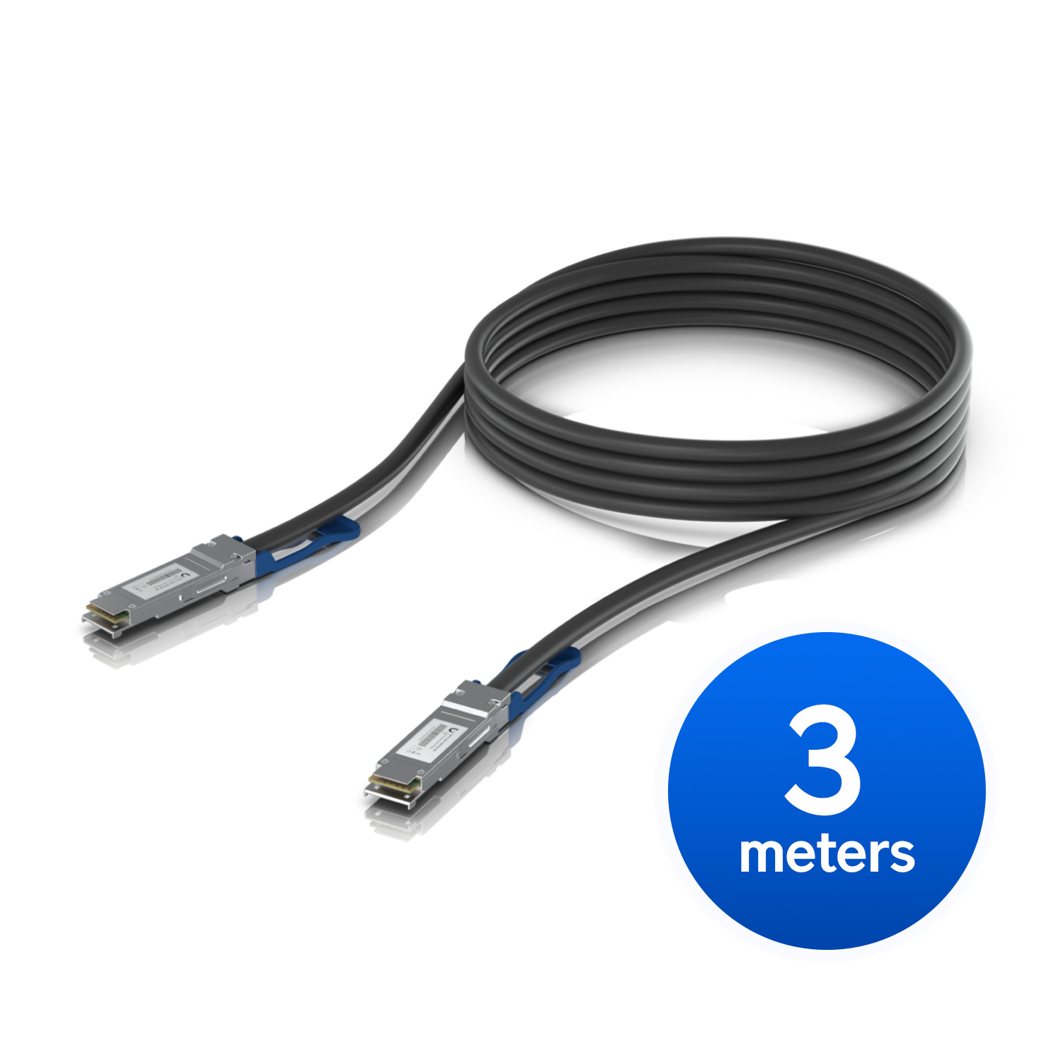 Ubiquiti 100G Direct Attach Cable, Cable length 3m, Single Pack, QSFP28 Direct Attach Cable With A 100 Gbps Max Data Rate