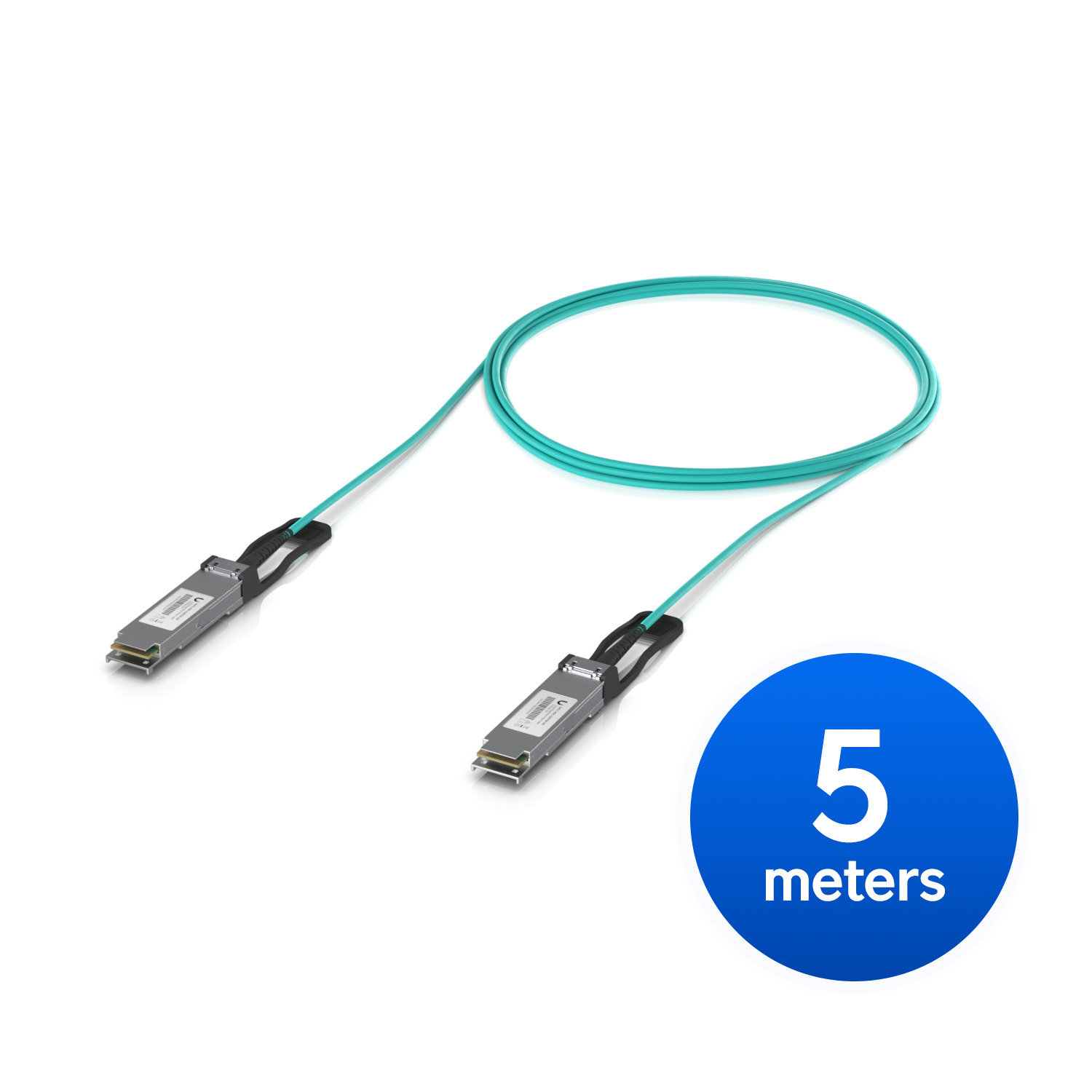Ubiquiti 100G Long-Range Direct Attach Cable, 5M, Long-range QSFP28 direct attach cable with a 100 Gbps max data rate.