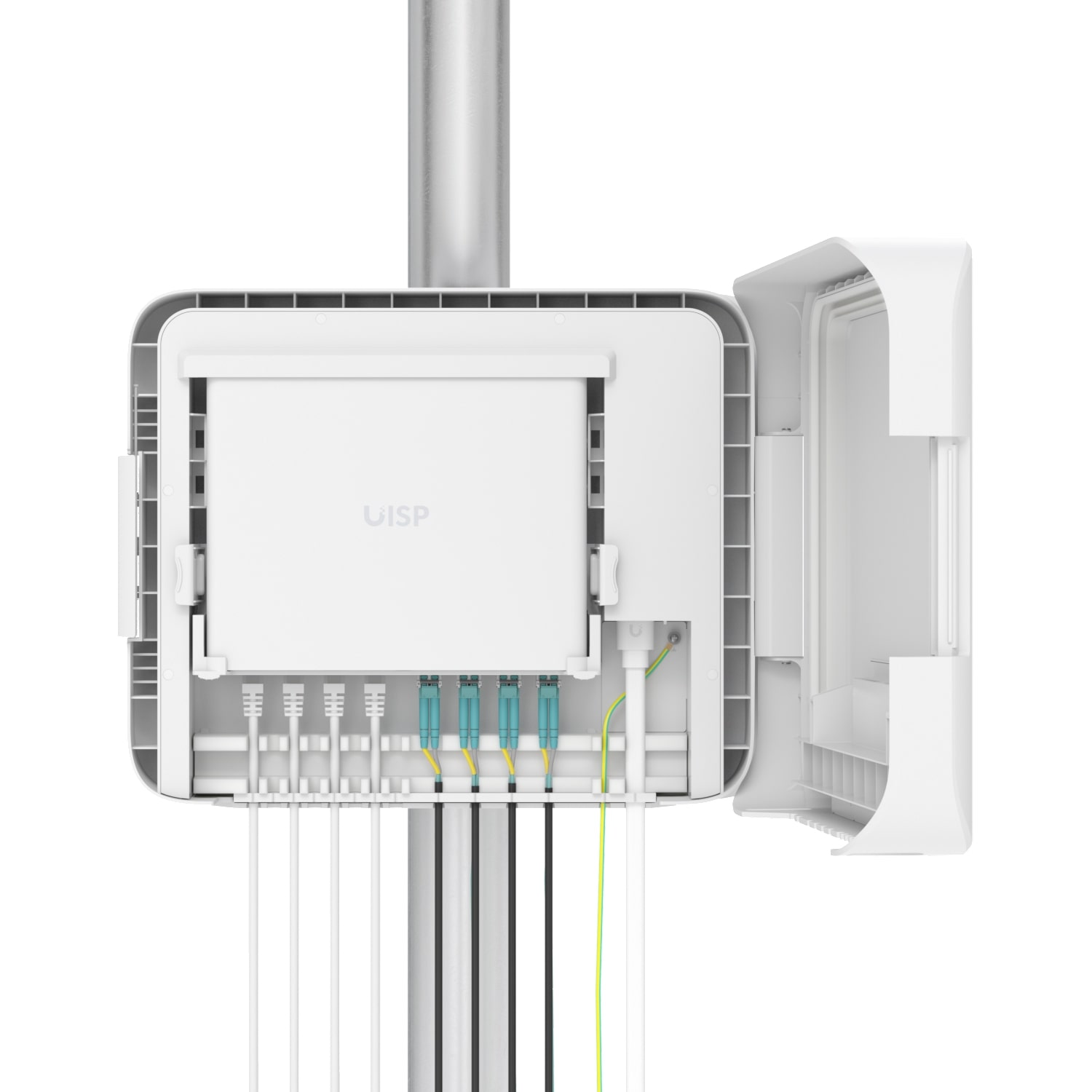 Ubiquiti UISP Box Plus, IPX6-rated Water Resistance, Enclosure for UISP Switch Plus, Pole /Wall-mount, Includes Fiber Strain Relief Kit,