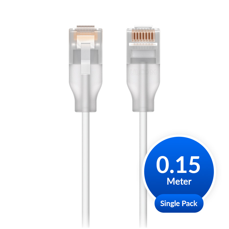 Ubiquiti UniFi Etherlighting Patch Cable, Single Unit, Indoor, Length 0.15m, White/Translucent
