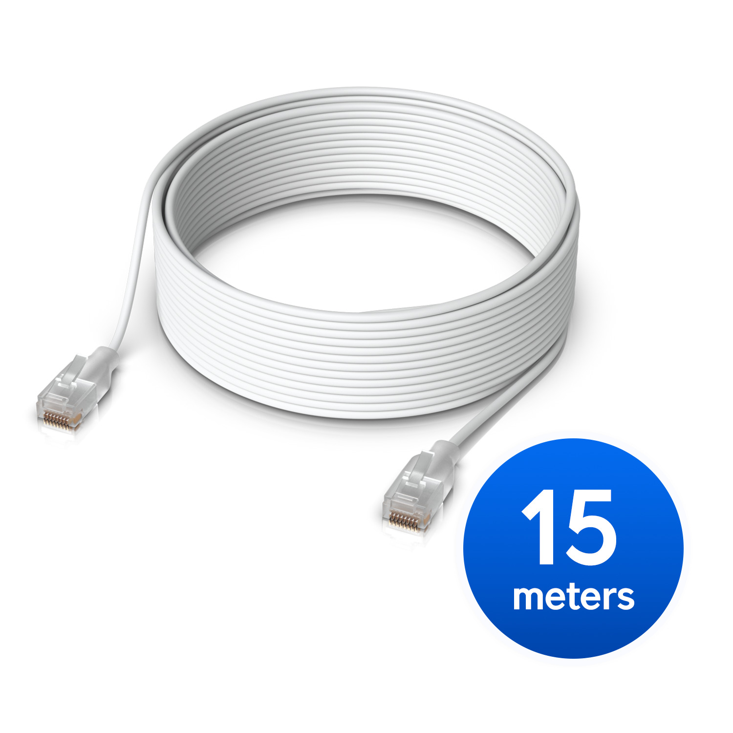 Ubiquiti UniFi Etherlighting Patch Cable, Length 15m, White, Nano-Thin Patch Cable With 10 GbE Support, Designed To Showcase Etherlighting Effects.