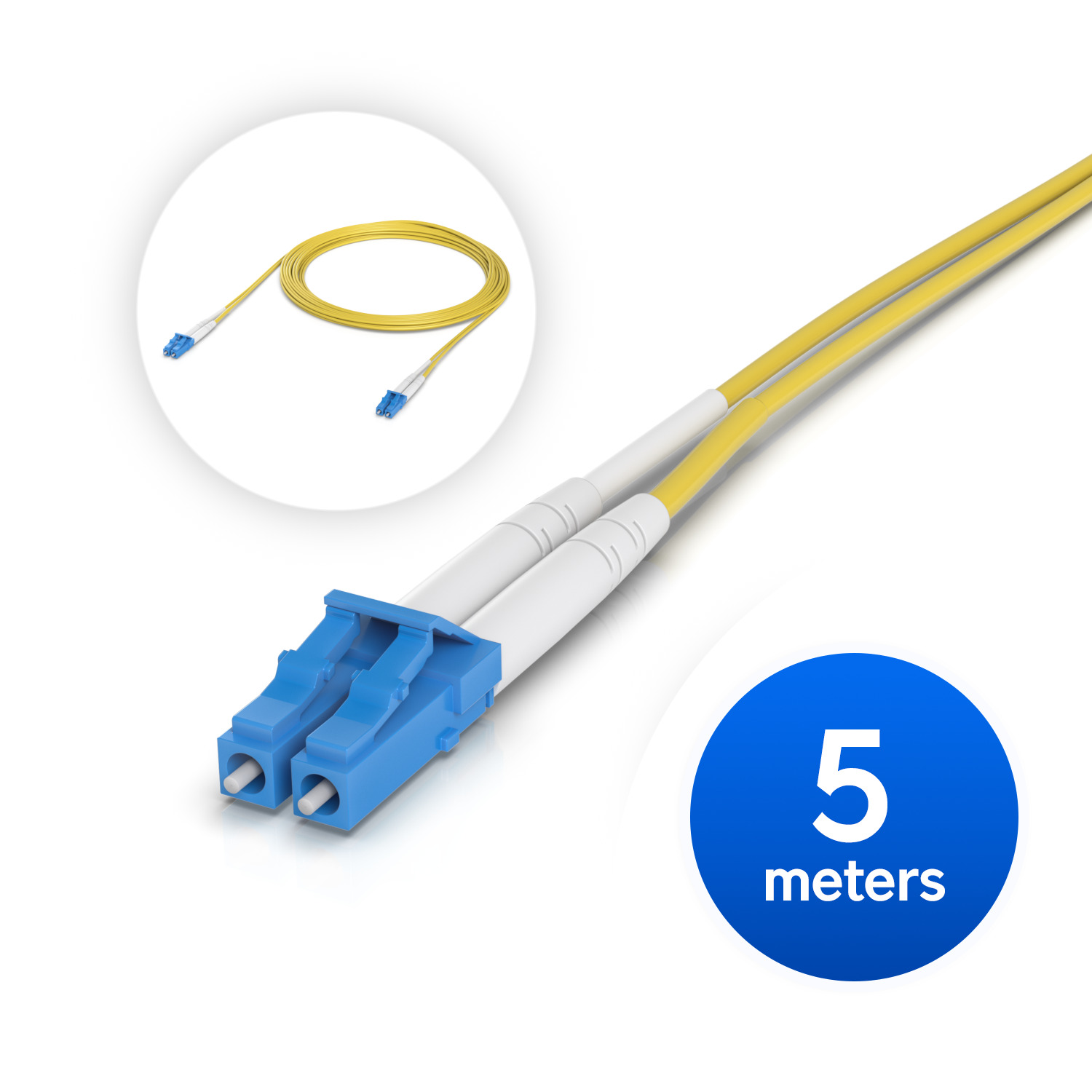 Ubiquiti OS2 Duplex LC UPC Fiber Patch Cable, Length 5M, Lightweight Fiber Patch Cable For Up To 100G Connections,