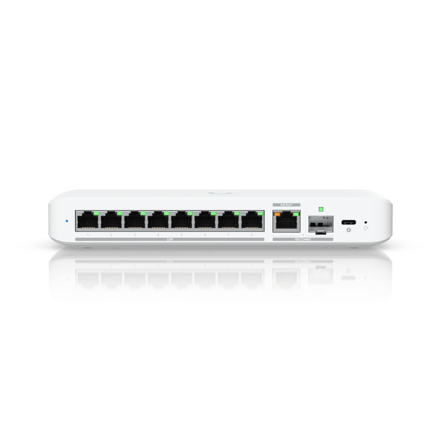 Ubiquiti Flex 2.5G, Flexible,8-port 2.5 GbE Switch,10 GbE RJ45/SFP+ Combination Uplink Port,Powered With USB-C (Included)/PoE+ adapter ( Not Included)