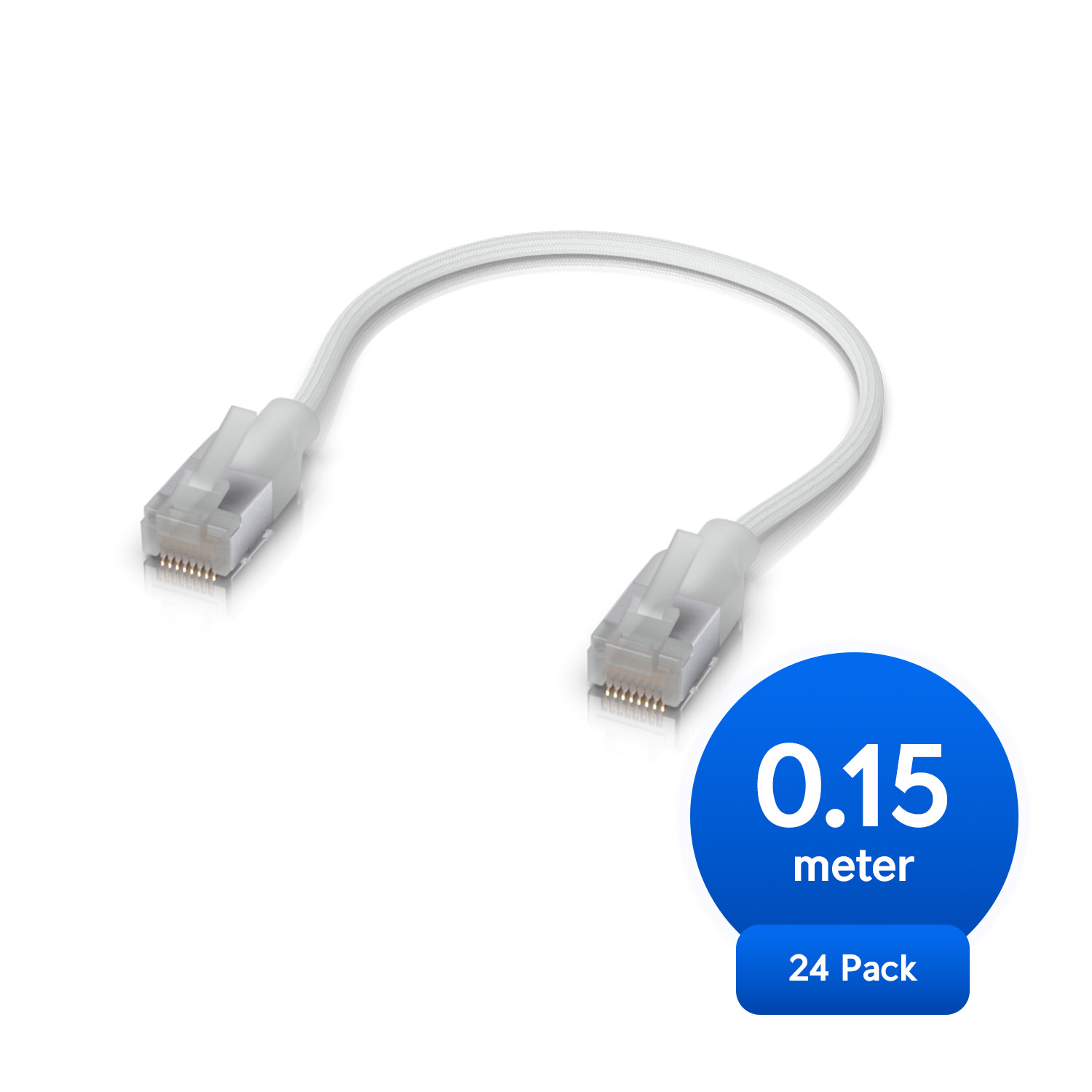 Ubiquiti UniFi Premium Patch Cable,0.15M, 24-Pack, White, Ultra-Thin Braided Patch Cable, Designed Optimized 10GbE Networking