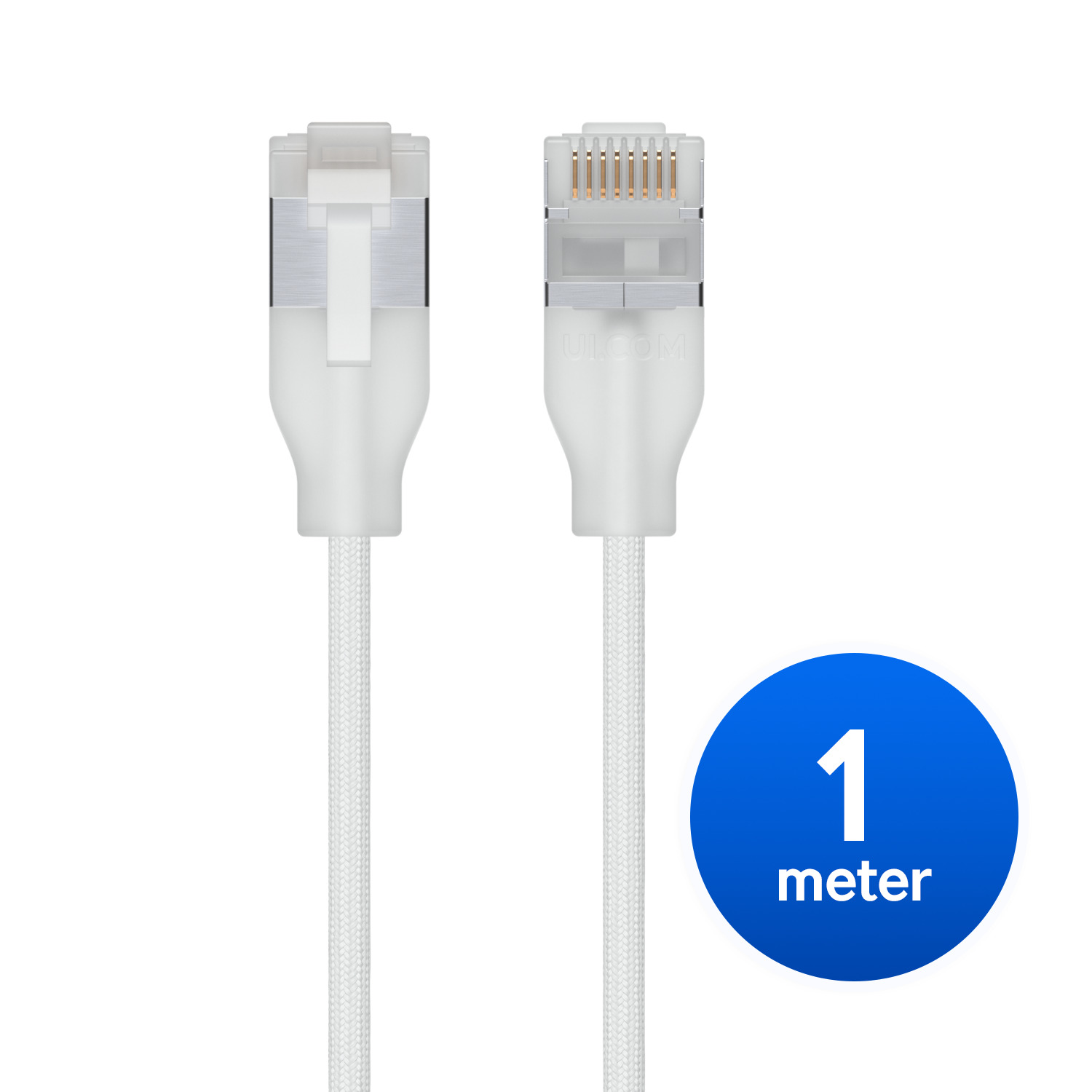Ubiquiti UniFi Premium Patch Cable,1M, White, Ultra-Thin Braided Patch Cable, Designed Optimized 10 GbE Networking