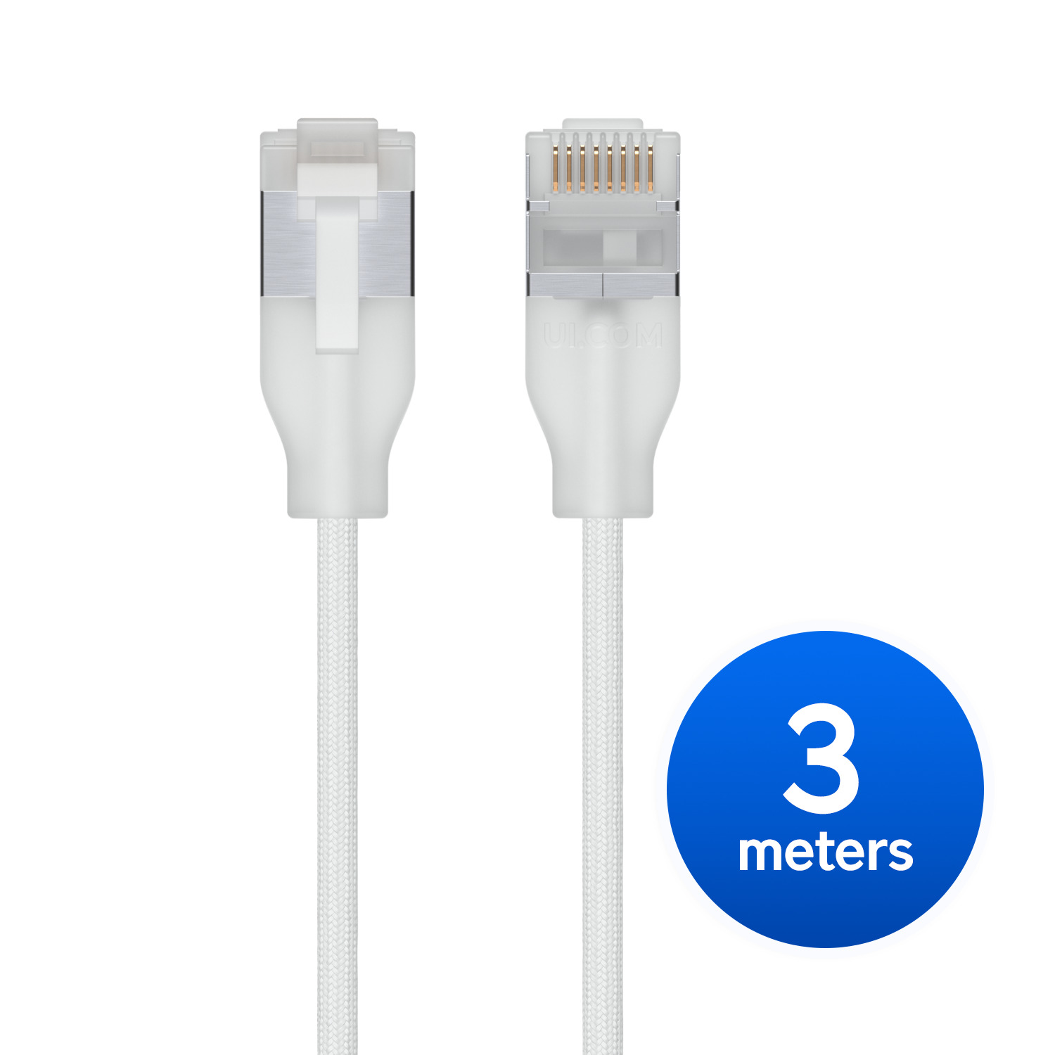 Ubiquiti UniFi Premium Patch Cable, 3M, White,Ultra-Thin Braided Patch Cable, Designed Optimized 10 GbE Networking
