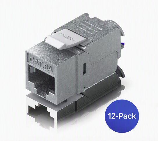 Ubiquiti Cat6A Toolless Keystone Jack, 12-Pack, For Terminating Cat6A Ethernet Jack Without The Use Of Punch-down/ Crimping Tool