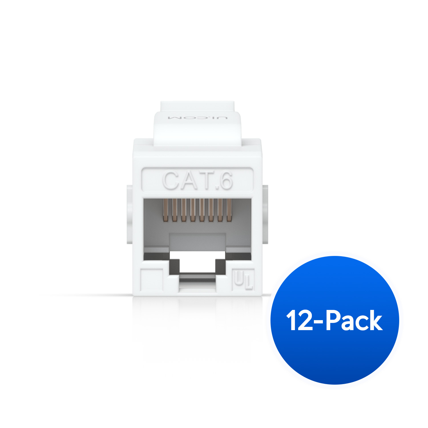 Ubiquiti Cat6 Keystone Coupler, 12-Pack, White, Pass-Through Cat6 Keystone Coupler For Connecting Pre-Terminated Ethernet Cables Seamlessly.
