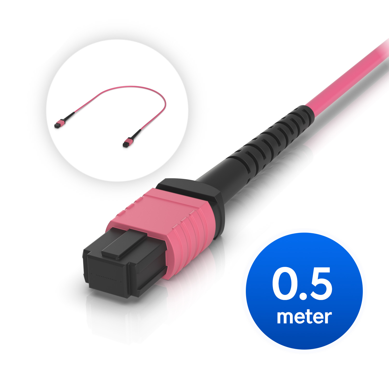 Ubiquiti Indoor OM4 Multi-mode Fiber Patch Cable, 0.5M, Single-pack, With MPO-12 Type B UPC Connectors, Designed For 100G Applications