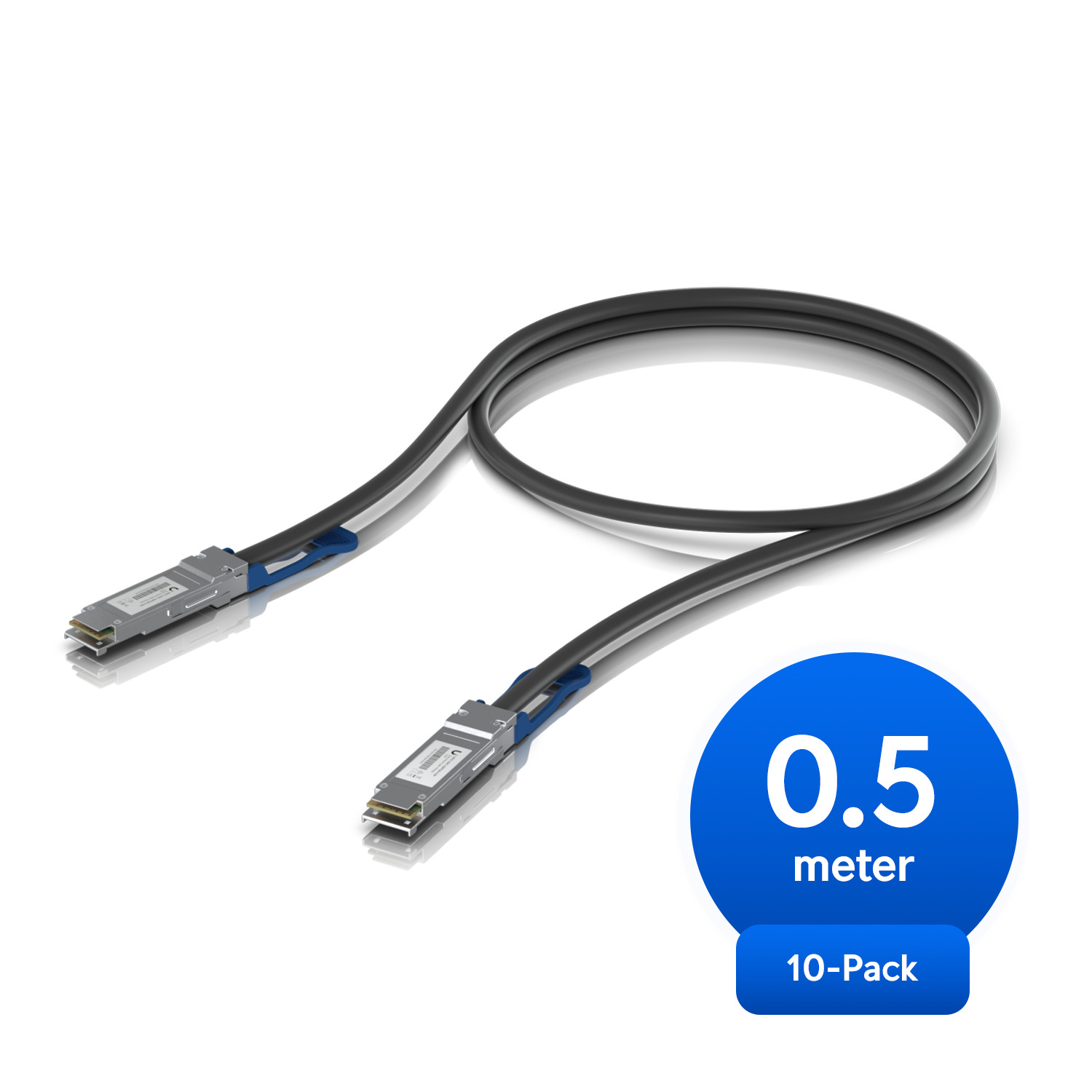 Ubiquiti 100G Direct Attach Cable, Cable length 0.5m, 10-Pack QSFP28 Direct Attach Cable With A 100 Gbps Max Data Rate