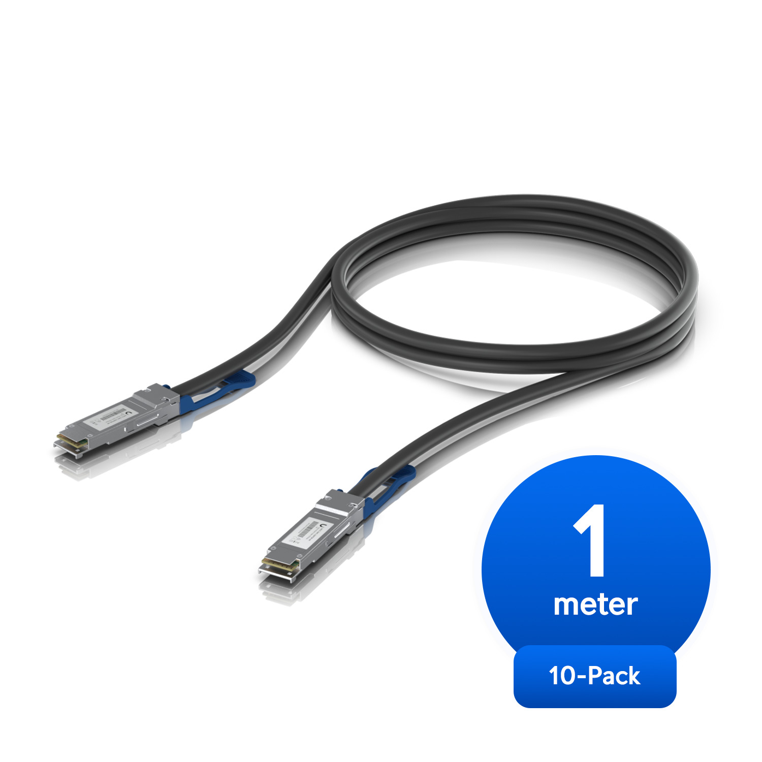Ubiquiti 100G Direct Attach Cable, Cable length 1m, 10-Pack QSFP28 Direct Attach Cable With A 100 Gbps Max Data Rate