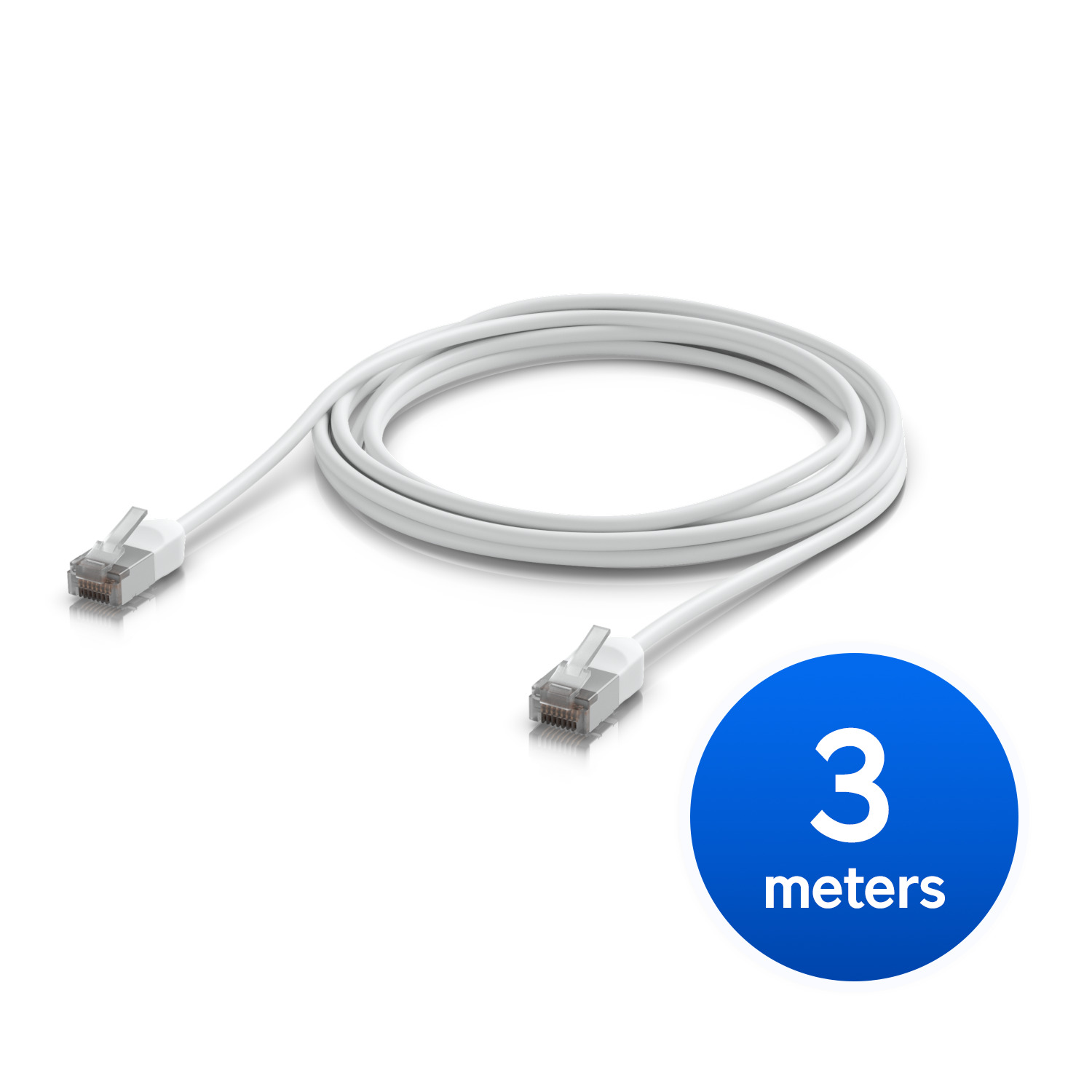 Ubiquiti UniFi Premium Patch Cable Outdoor, 3M, White, Ultra-thin, Rugged, Shielded Patch, Designed &Optimized, For 10 GbE Networking,