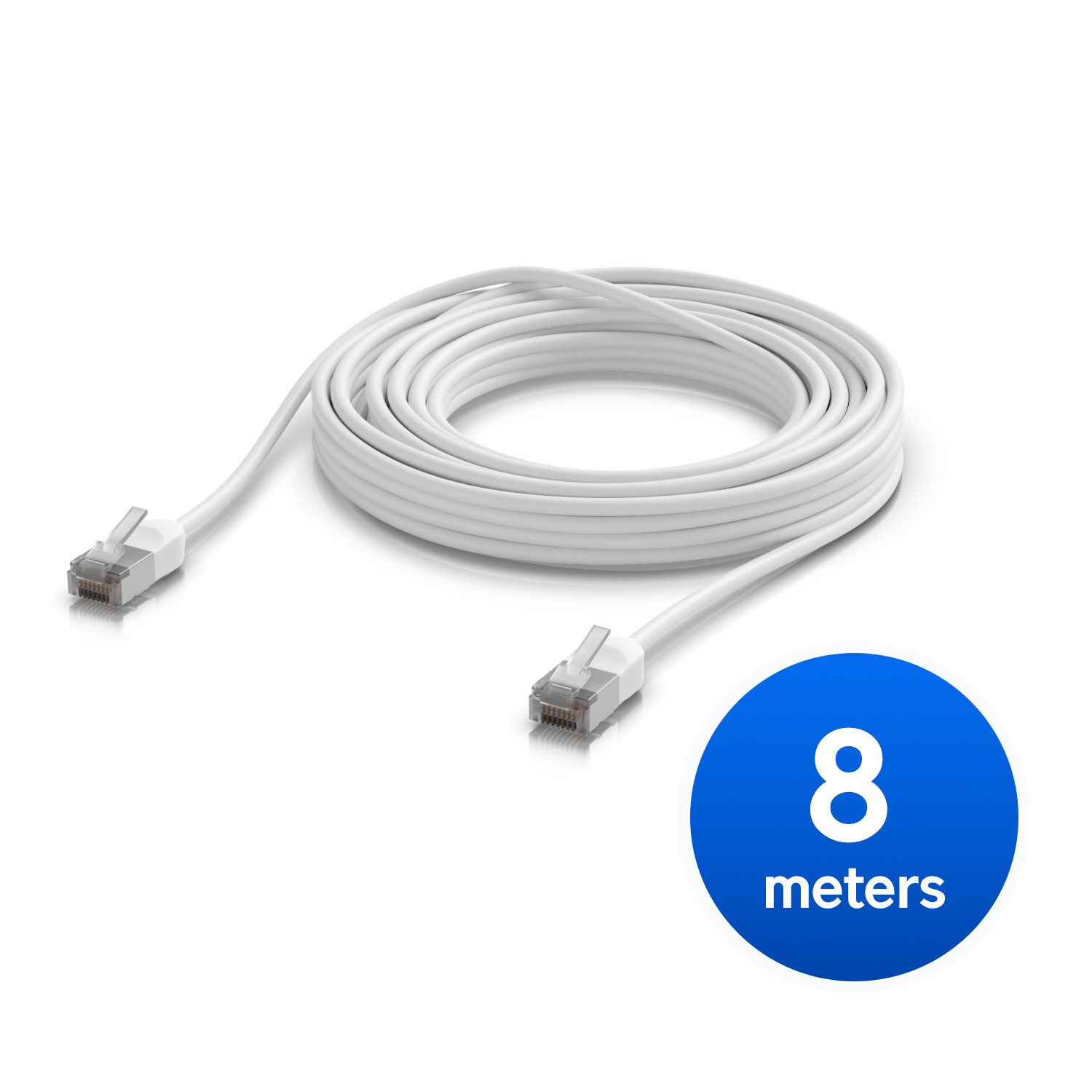 Ubiquiti UniFi Premium Patch Cable Outdoor, 8M, White,  Ultra-thin, Rugged, Shielded Patch, Designed &Optimized, For 10 GbE Networking.