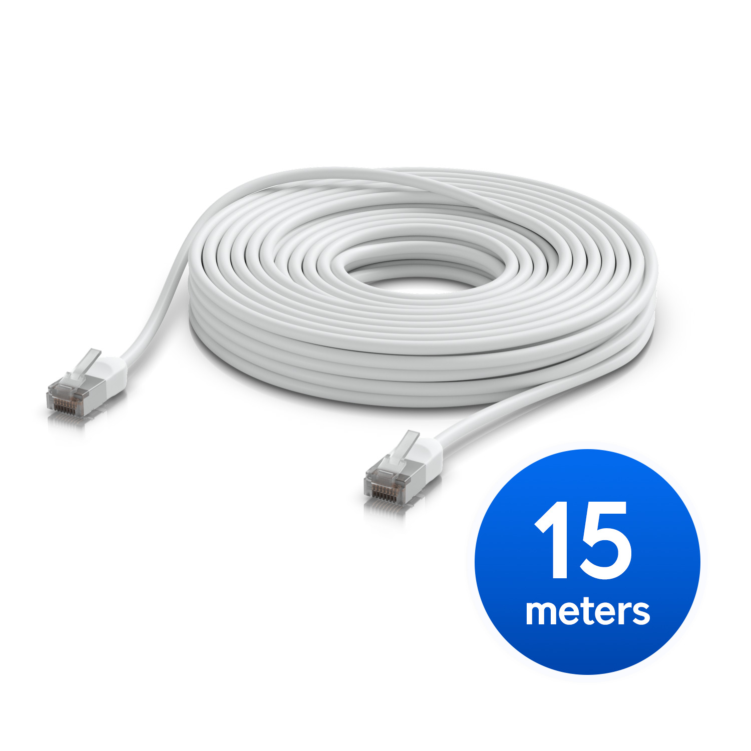 Ubiquiti UniFi Premium Patch Cable Outdoor, 15M, White, Ultra-thin, Rugged, Shielded Patch, Designed &Optimized, For 10 GbE Networking