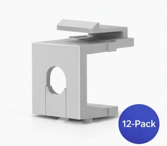 Ubiquiti Keystone Blank Insert Pass-Through, 12-Pack,Cover Unused Ports On Blank Keystone Patch Panel, Clean& Aesthetic Appearance