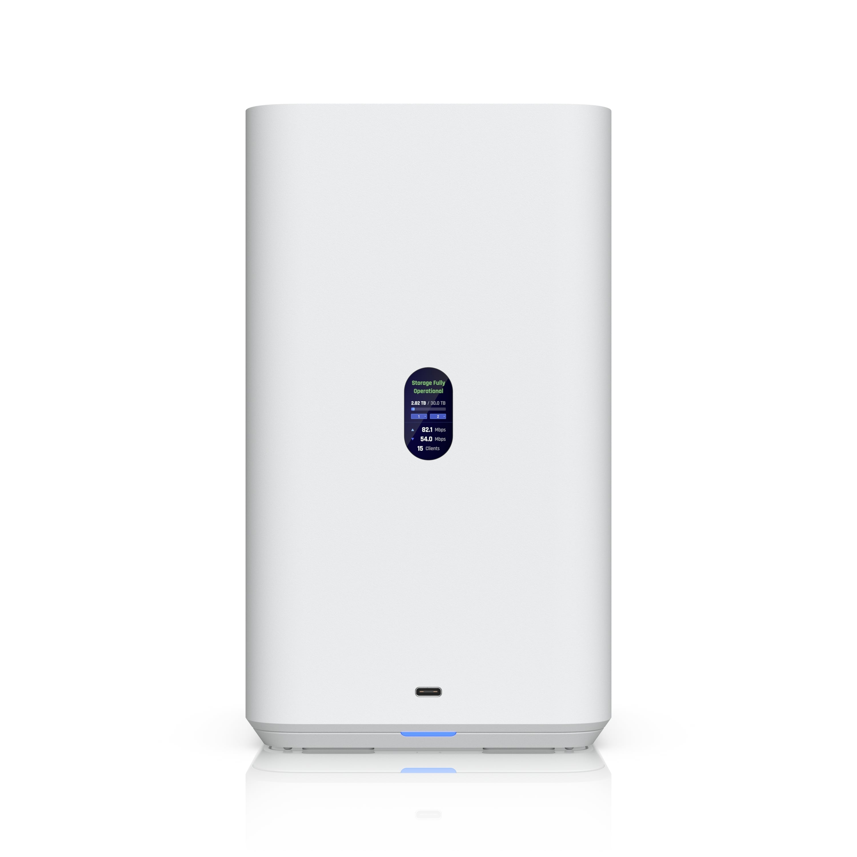Ubiquiti UNAS 2, White, UniFi Network Attached Storage (2) 3.5' HDD Bays, 2.5 GbE Networking, USB-C Connectivity, Included PoE++ Adapter, Compact Foot