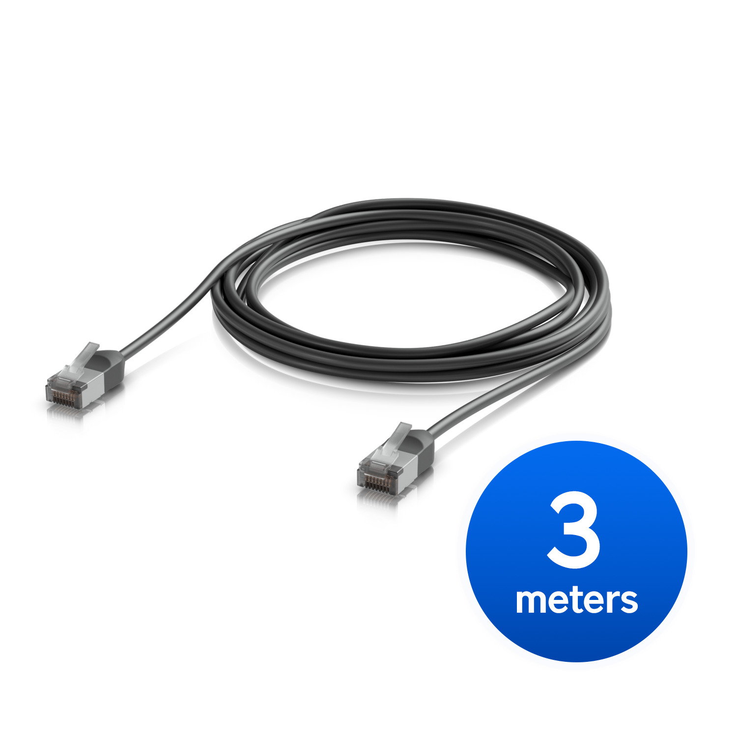 Ubiquiti UniFi Premium Patch Cable Outdoor, 3M,Black,Ultra-Thin, Rugged, Shielded Patch, Optimize, Perform Harshest Environments ,10 GbE Networking.