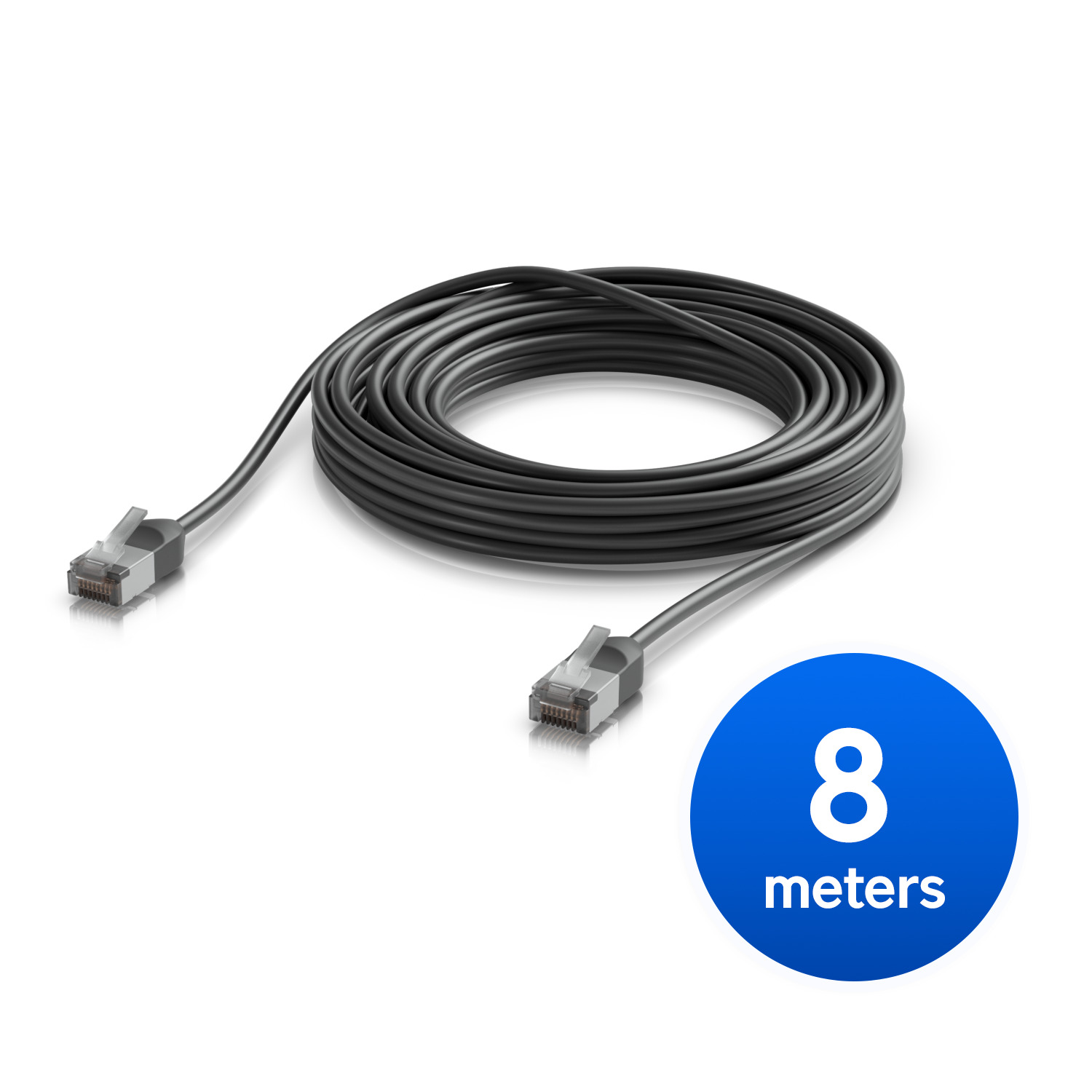 Ubiquiti UniFi Premium Patch Cable Outdoor, 8M,Black,Ultra-Thin, Rugged, Shielded Patch, Optimized, Perform Harshest Environments ,10 GbE Networking.