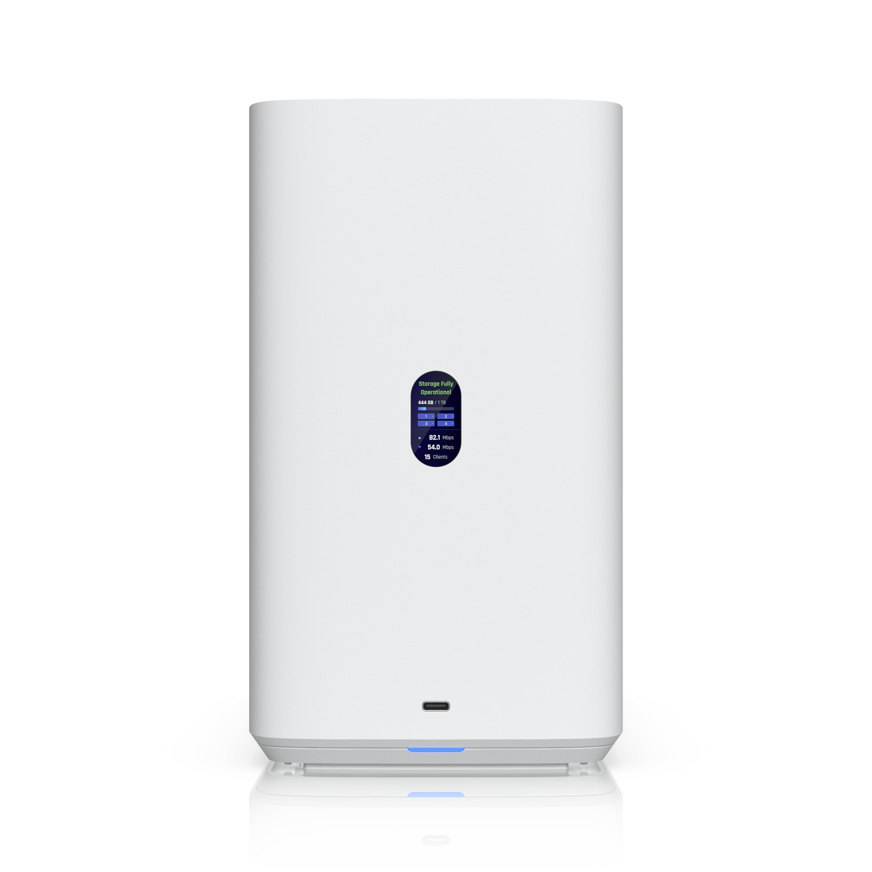 Ubiquiti UNAS 4, White, UniFi Network Storage (4)2.5/3.5' HDD Bays,(2)M.2 NVMe SSD Cach Slot,2.5 GbE, USB-C Connect, PoE+++ Adapter, Compact Footprint